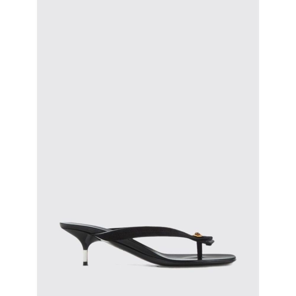 Versace Women Medusa Mid-Heel Calf Leather Thong Sandals Versace